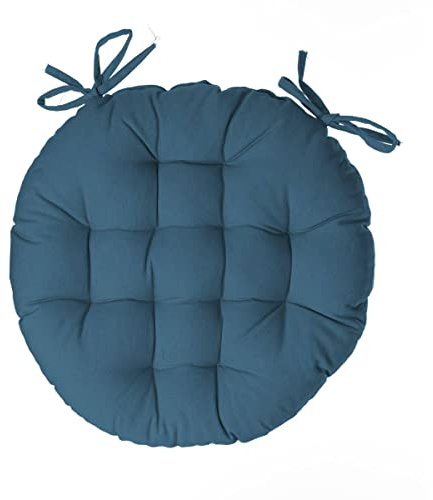 Atmosphera Stuhlkissen, rund, Baumwolle, 38 cm, Entenblau