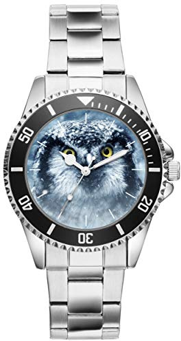 KIESENBERG Eule Schneeeule Geschenk Artikel Fan Uhr 20536