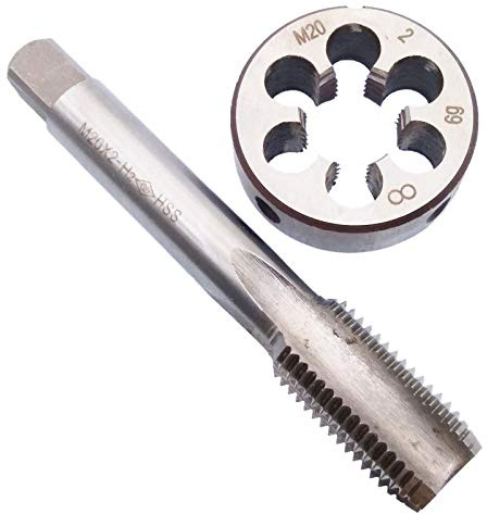 Macho HSS M20 x 2 mm y rosca métrica M20 x 2,0 mm para mano derecha