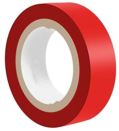 10 metros, cinta aislante eléctrica de PVC, cinta aislante roja, cinta impermeable retardante de llama, 1 piezas