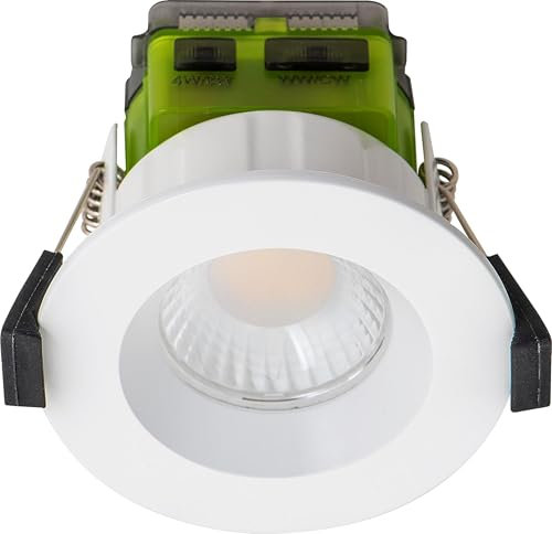 Luceco Flat Light Mk2 Power Change and Colour Change Temperature Downlight, 4W/6W, 3000K Dim2Warm, IP65 Rated, White, 32