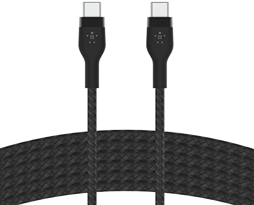 Belkin BoostCharge Pro Flex Braided USB C charger cable, USB-IF certified Power Delivery PD type C fast charging cable for iPhone 16, 15, Galaxy S24, S23, MacBook Pro, iPad, Pixel and more – 3m, black
