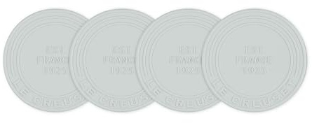 Le Creuset Silicone Coasters (est. 1925), Set of 4, Sea Salt