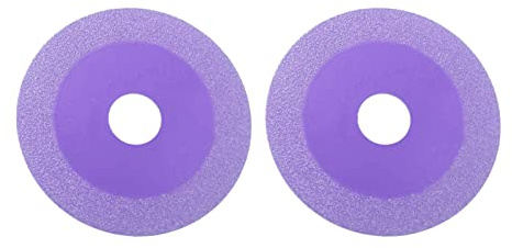 Lama da Taglio Diamantata, Diamante in Acciaio Ad Alto Contenuto di Manganese OD 100 Mm Facile Installazione Disco da Taglio per Vetro 2 Pezzi per Cristallo (Viola)