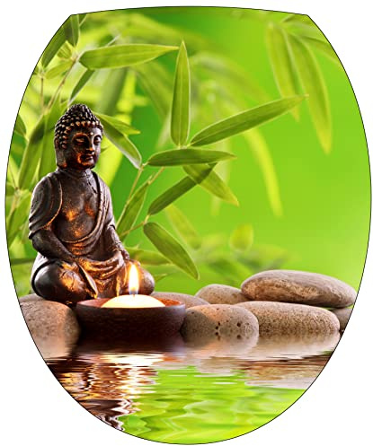 Stickers WC Bouddha Zen - Stickers autocollant abattant WC 35x42 cm - 2152