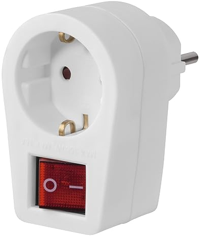 Adattatore a 2 poli, presa con contatto di protezione, colore: bianco