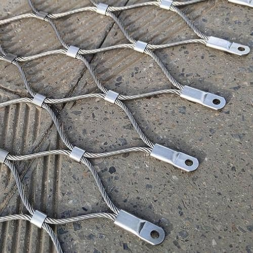QSTGX Flexibles Edelstahlseilgeflecht, Schlagfestes Sicherheitsnetz für Balkon/Garten/Bauernhof/Treppe, Multifunktionales Metallnetz Color : 10cm, Size : 2X4M(6.6X6.6FT)