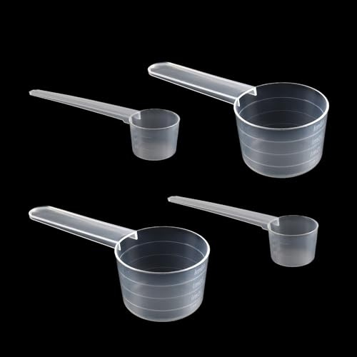 MisFun Dosierlöffel 4 Stück Set, Messlöffel für Proteinpulver und Kaffee, Transparent Kunststoff mit Skala 10ml, 20ml, 30ml, 40ml und 2g, 3g, 4g
