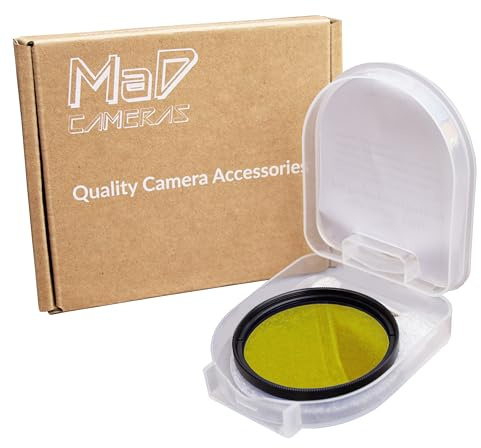 MaD Camera - 52mm Gelber Korrekturfilter - Reduziert Blendung & Verbessert den Kontrast - Premium Kamera-Objektivfilter für DSLRs