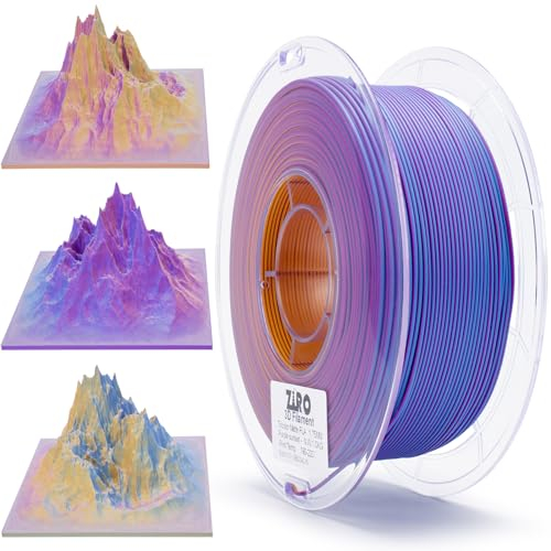 ZIRO Matt Farbverlauf PLA Filament 1.75mm, Matte Multicolor 3D Drucker Filament, Maßgenauigkeit +/-0.03mm, Passen die Meisten FDM 3D Drucker, 1KG Spule, Lila Sonnenuntergang