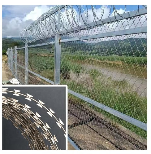 GOCHUSX Stacheldraht Stacheldraht, Verzinkter Stahl Stacheldrahtband Doppelspirale, Schutz Zaun Für Gewerbe Wohn Mauer Garten Fabrik(Größe:32.8FT-8 Rolls)