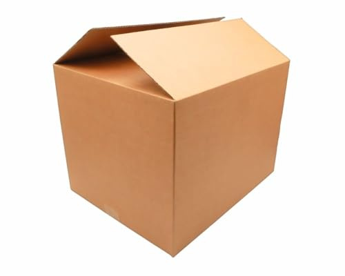 Faltkarton 520x390x290 mm Einwellig Braun | 420g/m² Kraftpapier Versandkarton für Versand | Quadratisch Versandkarton (10)