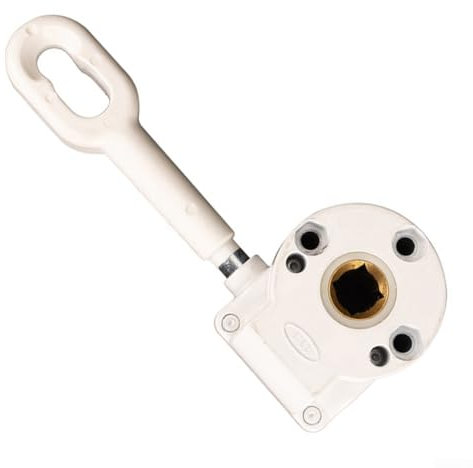 Caja de cambios blanca para toldo de balcón, funcionamiento suave, control de persianas sin esfuerzo