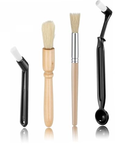 KGDUYC 4 PCS Cepillo de Limpieza Café, Cepillo de Molinillo de café Coffee Grinder Brush Juego de Limpieza Limpiador de Cepillo de Café Cepillo de Madera para Café para Máquina de café expreso