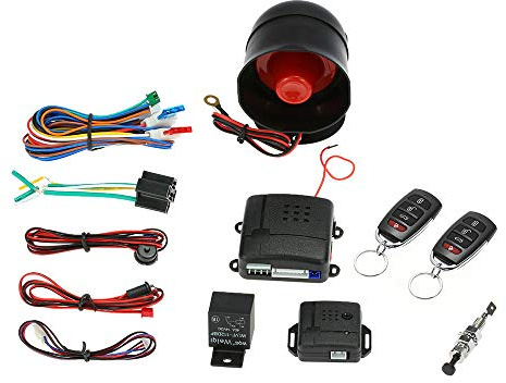 12V billarmsystem L317 / L455 / L216 / L423 Universal bilsäkerhetssystem Inbrottslarm Stöldskydd 2 Fjärrkontroll Svart plast (Svart)