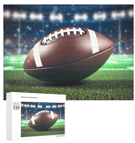 American Football Holzpuzzle für Erwachsene, 520 Teile, schwierige, herausfordernde Puzzles, einzigartiges Denksport-Puzzle, einzigartige Form, fortschrittliche Puzzle, tolle Geschenkidee