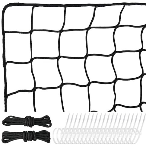Soccer Net,Heavy Duty Nylon Netting Soccer Ball Stop Netting,Easy to Install Soccer Sport Netting Barrier with Rope and Buckles, Soccer Practice Sports Netting 10ft/15ft/20ft/30ft/40ft