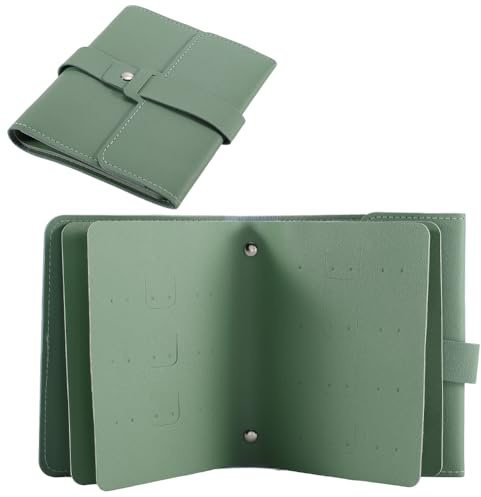 CREATCABIN Portaorecchini Organizer A Libro Portaorecchini in Pelle PU da Viaggio Portatile Piccolo Organizer per Orecchini Borsa per Donna per Le Vacanze Verde 34.5x16cm