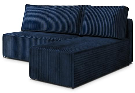 Masseno Ecksofa BRISO T mit Schlaffunktion L-Form, Sofa mit Bettkasten, Wohnzimmersofa, Couch, Soffa, Bettsofa, Couchgarnitur- Blau, TILIA 77