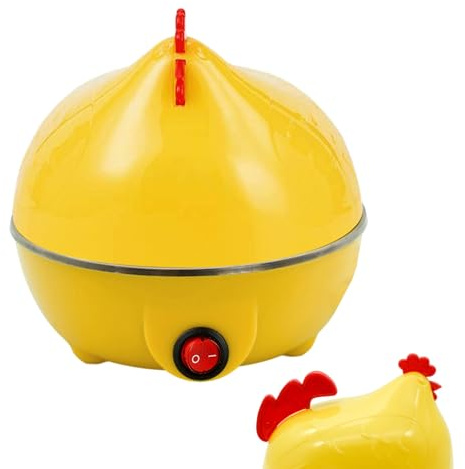 Vaporizzatore per uova, bollitore elettrico per uova con pollo e capacità per 7, cuocere uova al vapore per uova sode, uova in camicia e uova alla cova con spegnimento