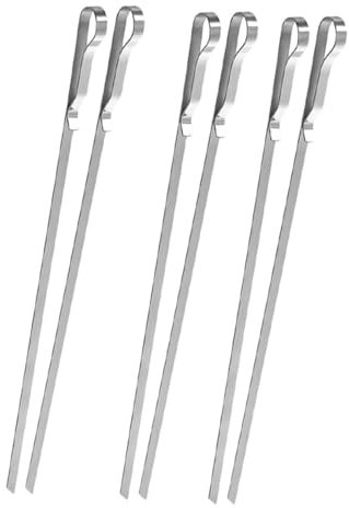 ibasenice 6 Pièces Lot De Brochettes Barbecue Inox Avec Clip Set Brochettes Pour Grillades Et Pique-niques