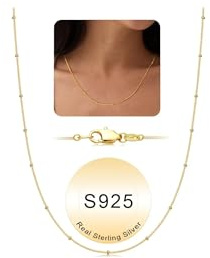 TINGN Silberkette Damen 925 Ohne Anhänger, 925 Sterling Silber Kette Damen Breite 1mm Silberkette Frauen Ohne Anhänger Chain 36CM-60CM Frauen Schmuck