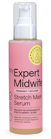 My Expert Midwife Stretch Mark & Scar Cream - 150ml | Pregnancy & Postpartum Elasticising Serum to Hydrate, Nourish and Sooth, Gentle Relief for Tight, Itchy Skin, UK Made