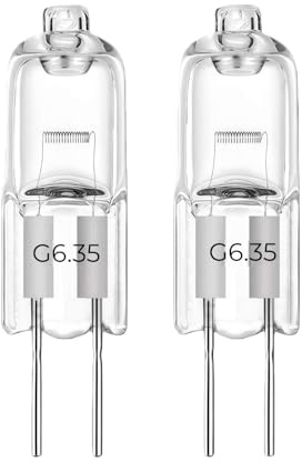 G6,35 halogenlampor 12 v 24 v 220 v 110 v – ljus 20 w 30 w 50 w 70 w 100 w 150 w 200 w med 3 000 k varmt ljus – perfekt för ljuskrona och projektor, stift skugglös lampa (2 st/24 V-250 W)