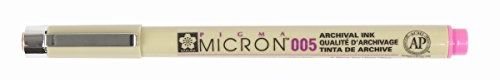 SAKURA Pigma Micron 005 Fineliner Pen - 0,20 mm Strich - archivfeste, wasserfeste rosa Tinte - ideal für technische und künstlerische Zeichnungen