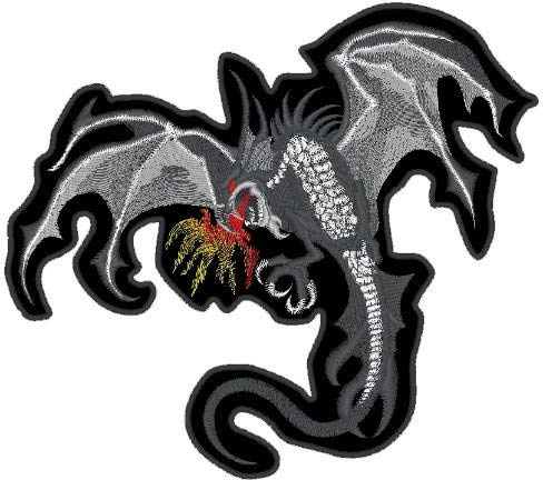 Wolfszeit gestickter Aufnäher Backpatch Drachen - Skull (25x22cm)