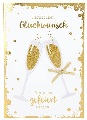 Depesche 3003.056 Glückwunsch-Karte zum Geburtstag, elegante Grußkarte mit passendem Spruch, Geburtstagskarte ohne Innentext, Klappkarte inkl. Umschlag, 17,5 x 12,5 cm