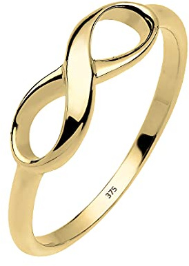 Elli PREMIUM Damen Motivring Unendlichkeit Liebe Freundschaft Liebesbeweis 375er gelbgold