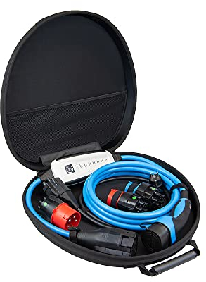 NRGkick 32A 10m Set Optimal | Mobile Wallbox für Elektroautos | Ladegerät ohne Installation | inkl. 32A & 16A Adapter + Schuko-Stecker | EV-Ladekabel mit Transporttasche