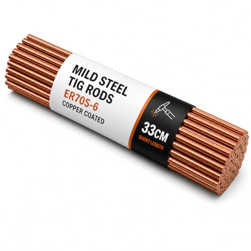 Mild Steel TIG Welding Filler Rods Wire 1.6mm 2.4mm 3.2mm CCMS by BMF DIRECT, 33cm Short Length Copper Coated (50, 2.4mm)