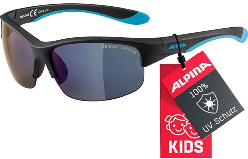 ALPINA Unisex - Bambini, FLEXXY YOUTH HR Occhiali da sole, black matt-blue, One Size