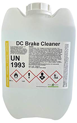 DC DruckChemie GmbH Bremsenreiniger Kanister 20L, acetonfrei - Brake Cleaner - Teilereiniger zum Reinigen & Entfetten von Bremsen, Platten & Kupplungen