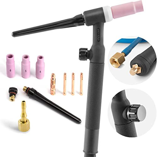 STAHLWERK WP-17V Universal Lift-Tig-Brenner/Schweißbrenner mit 4 m Schlauchpaket und 9mm Dorn