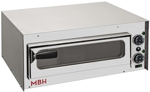 MBH - Horno de pizza profesional pequeño de 1 cámara. Horno eléctrico industrial puerta de cristal