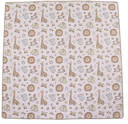 Dilwe Baby Hochstuhl Matte, weiches Cartoon-Tiermuster wasserdichte Lebensmittelunterlage 110x110cm Baby Sicherheitsmatte for Eltern Küche Esszimmer Babyzimmer
