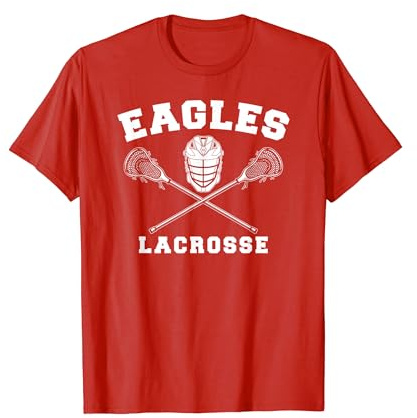 Eagles Lax Crossed Sticks & Helmet Boys Lacrosse Design T-Shirt