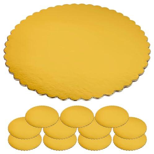 Hoement 12pcs Round Cake Board Sturdy Cake Drum Base for Mousse and Party Displays for Wedding, Birthday, House party Weddings and Birthdays Easy Handling
