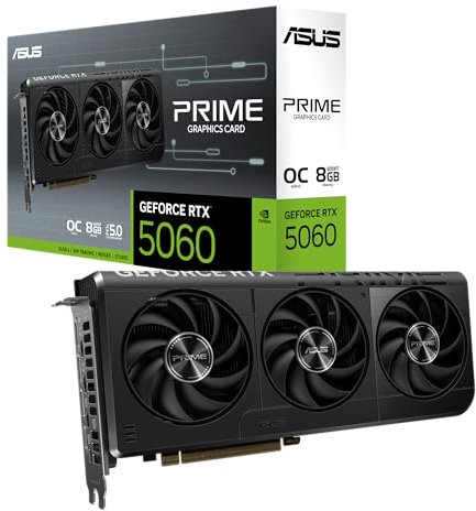 Asus Prime RTX5060 OC, PCIe5, 8GB DDR7, HDMI, 3 DP, 2595MHz Clock, Overclocked, Compact SFF-Ready