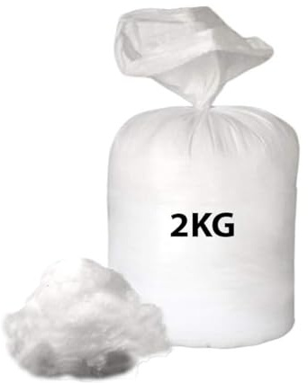 Virgin Hollow Fibre Quality Grade – Stuffing/Filling Toys, Pillows Craft Cushion Filling Cushions, teddy Bear, Pet Beds 100% Soft Hollow Fibre - 2KG