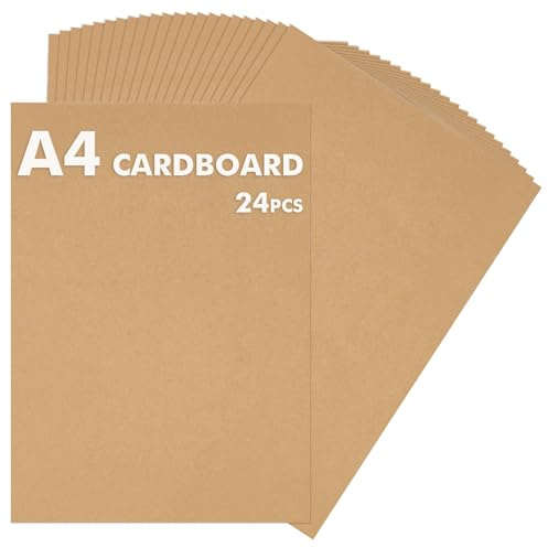 JIANTA 24 Pièces Carton Ondulé, Grandes Feuilles 30x21cm, Épais pour Peinture Modélisation Artisanat, Papier Cartonné pour Bricolage DIY (A4)