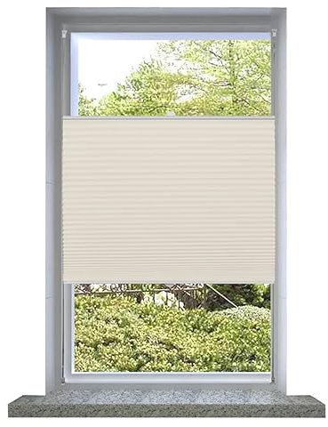 CIADAZ Plissee-Rollo, 50 x 150 cm, cremefarben, Vorhang für Tür, Fenster