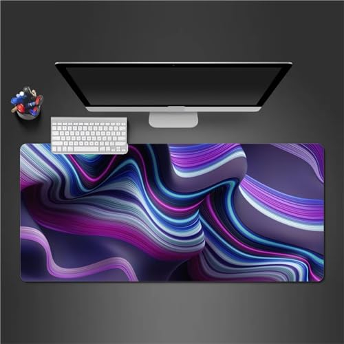 QiHon Gaming Mauspad XXL Lila Zusammenfassung Großes Mauspad Schreibtischauflage mit Vernähte Kanten Einer speziellen Oberfläche verbessert Geschwindigkeit und Präzision 1000x500x2mm