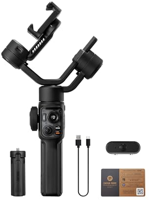 ZHIYUN Smooth-5S AI Combo[Officiel] Stabilisateur Smartphone, Handy Gimbal à 3 Axes, avec Trépied, AI Tracker, Stabilisateur Téléphone Portable, pour Vlog, Youtube, TikTok