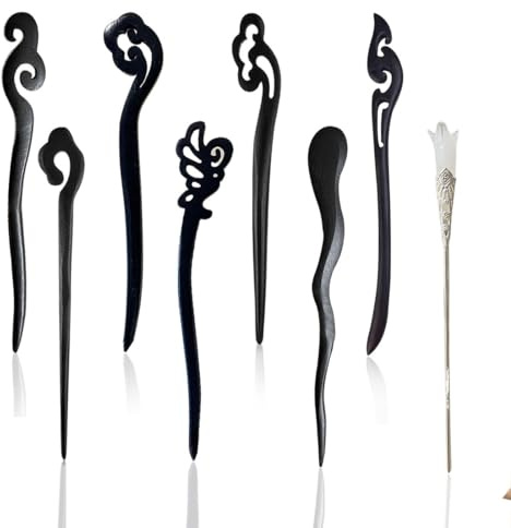 DEFGNOP 8Pcs Wooden Hair Sticks Hair Chopsticks, Bamboo Shape Hair Holder Hair Chopsticks for Women, Wood Hairpin Hair Stick Pin Hair Sticks for Buns Long Hair, Hair Sticks for Women Hair Accessories