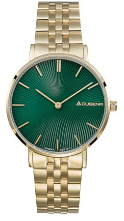 Dugena Damen-Armbanduhr Linée 4461130, Quarz, Edelstahl, Saphirglas, wasserdicht, 3 bar, Farbe:Grün
