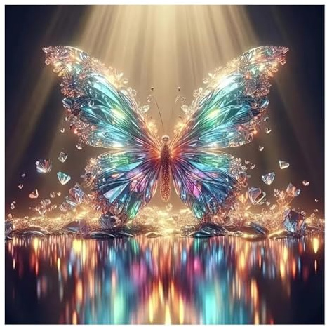 5D DIY Diamond Painting Schmetterling für Erwachsene, 5D DIY Diamant Malerei Set, Schmetterlinge und Kristall Diamant Kunst Bilder für Wanddekoration,Malerei Set für Anfänger und Profis (30x30cm)